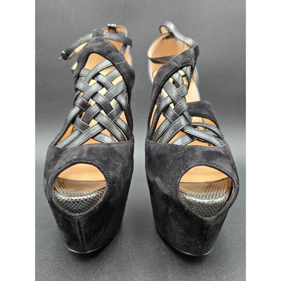 Christian Louboutin Shoes 37 Carlota High Heel Strappy Red Sole Platform Pump - Picture 4 of 10